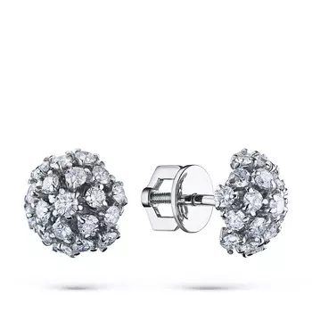 Пусеты из белого золота с бриллиантами э0901пс07130700