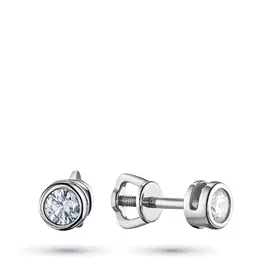 Пусеты из белого золота с бриллиантами э0901пс07167300