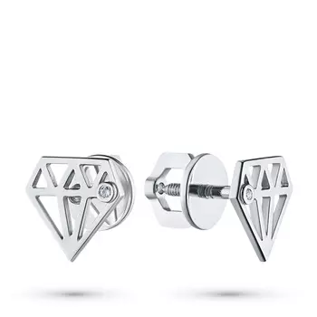 Пусеты из белого золота с бриллиантами э0901пс07172100