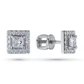 Пусеты из белого золота с бриллиантами э0901пс07175400