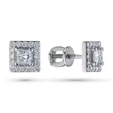 Пусеты из белого золота с бриллиантами э0901пс07175400