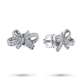 Пусеты из белого золота с бриллиантами э0901пс07182800