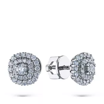 Пусеты из белого золота с бриллиантами э0901пс07182900