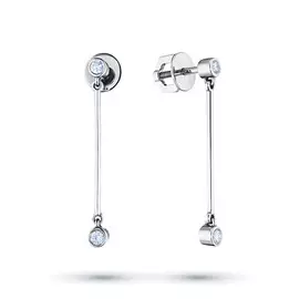 Пусеты из белого золота с бриллиантами э0901пс07183100