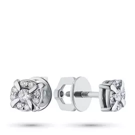 Пусеты из белого золота с бриллиантами э0901пс07183200