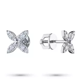 Пусеты из белого золота с бриллиантами э0901пс07190320