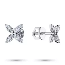 Пусеты из белого золота с бриллиантами э0901пс07190320