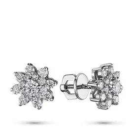 Пусеты из белого золота с бриллиантами э0901пс07190500