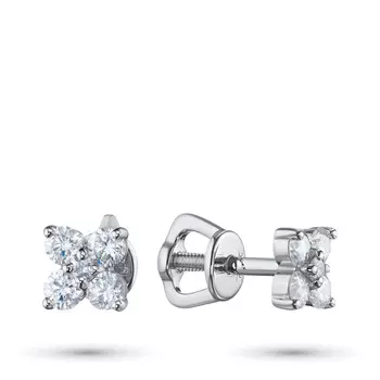 Пусеты из белого золота с бриллиантами э0901пс07210122