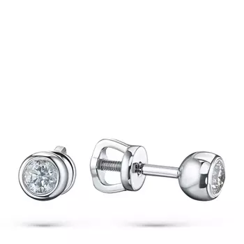 Пусеты из белого золота с бриллиантами э0901пс07220203