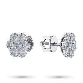 Пусеты из белого золота с бриллиантами э0901пс08184600