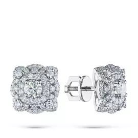 Пусеты из белого золота с бриллиантами э0901пс08190570