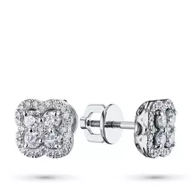 Пусеты из белого золота с бриллиантами э0901пс08190590