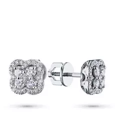 Пусеты из белого золота с бриллиантами э0901пс08190590