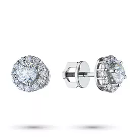 Пусеты из белого золота с бриллиантами э0901пс08191360