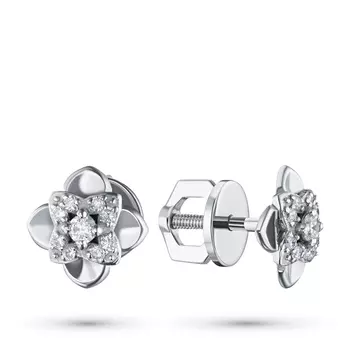 Пусеты из белого золота с бриллиантами э0901пс08211044