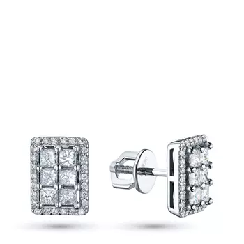 Пусеты из белого золота с бриллиантами э0901пс08220607