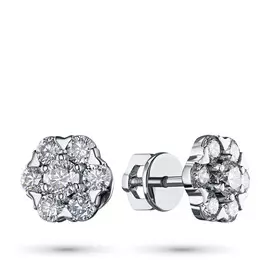 Пусеты из белого золота с бриллиантами э0901пс09161000