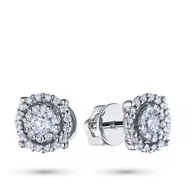 Пусеты из белого золота с бриллиантами э0901пс09163800