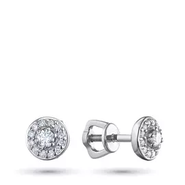 Пусеты из белого золота с бриллиантами э0901пс09172600