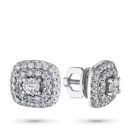 Пусеты из белого золота с бриллиантами э0901пс09174000