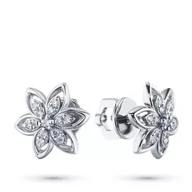 Пусеты из белого золота с бриллиантами э0901пс09176400