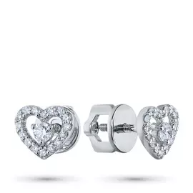 Пусеты из белого золота с бриллиантами э0901пс09182800