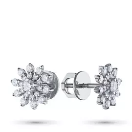 Пусеты из белого золота с бриллиантами э0901пс09184100