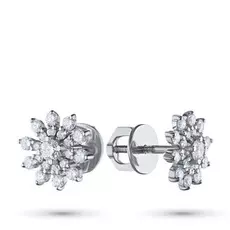 Пусеты из белого золота с бриллиантами э0901пс09184100