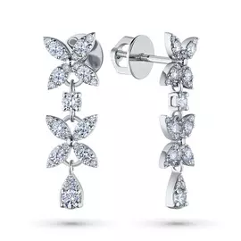 Пусеты из белого золота с бриллиантами э0901пс09186000