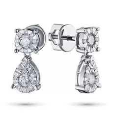 Пусеты из белого золота с бриллиантами э0901пс09190460