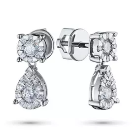 Пусеты из белого золота с бриллиантами э0901пс09190460