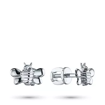 Пусеты из белого золота с бриллиантами э0901пс09211014