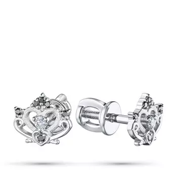 Пусеты из белого золота с бриллиантами э0901пс09211018