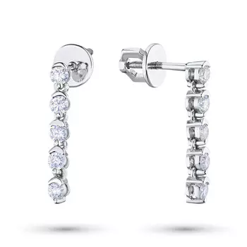 Пусеты из белого золота с бриллиантами э0901пс10110300