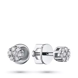 Пусеты из белого золота с бриллиантами э0901пс10134800