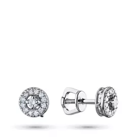 Пусеты из белого золота с бриллиантами э0901пс10170400