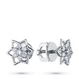 Пусеты из белого золота с бриллиантами э0901пс10170600