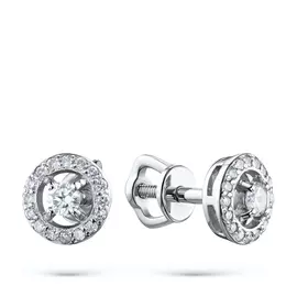 Пусеты из белого золота с бриллиантами э0901пс10177400