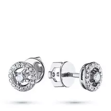 Пусеты из белого золота с бриллиантами э0901пс10177400