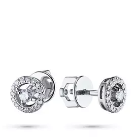 Пусеты из белого золота с бриллиантами э0901пс10177400