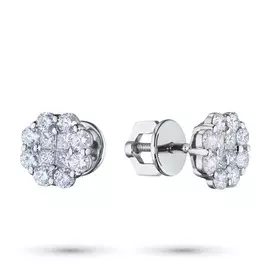 Пусеты из белого золота с бриллиантами э0901пс10183500