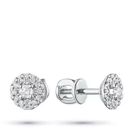 Пусеты из белого золота с бриллиантами э0901пс10200123