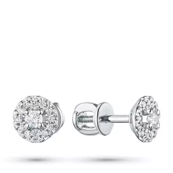 Пусеты из белого золота с бриллиантами э0901пс10200123