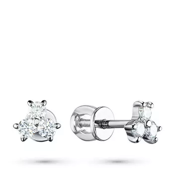 Пусеты из белого золота с бриллиантами э0901пс10200127