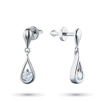 Пусеты из белого золота с бриллиантами э0901пс10210205