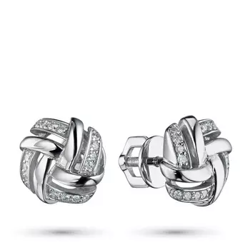 Пусеты из белого золота с бриллиантами э0901пс10210958