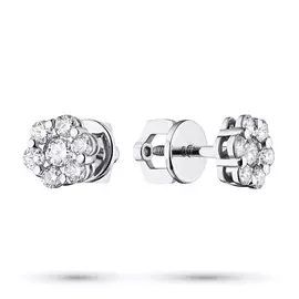 Пусеты из белого золота с бриллиантами э0901пс11141800