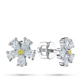 Пусеты из белого золота с бриллиантами э0901пс11200601