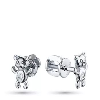 Пусеты из белого золота с бриллиантами э0901пс11211003